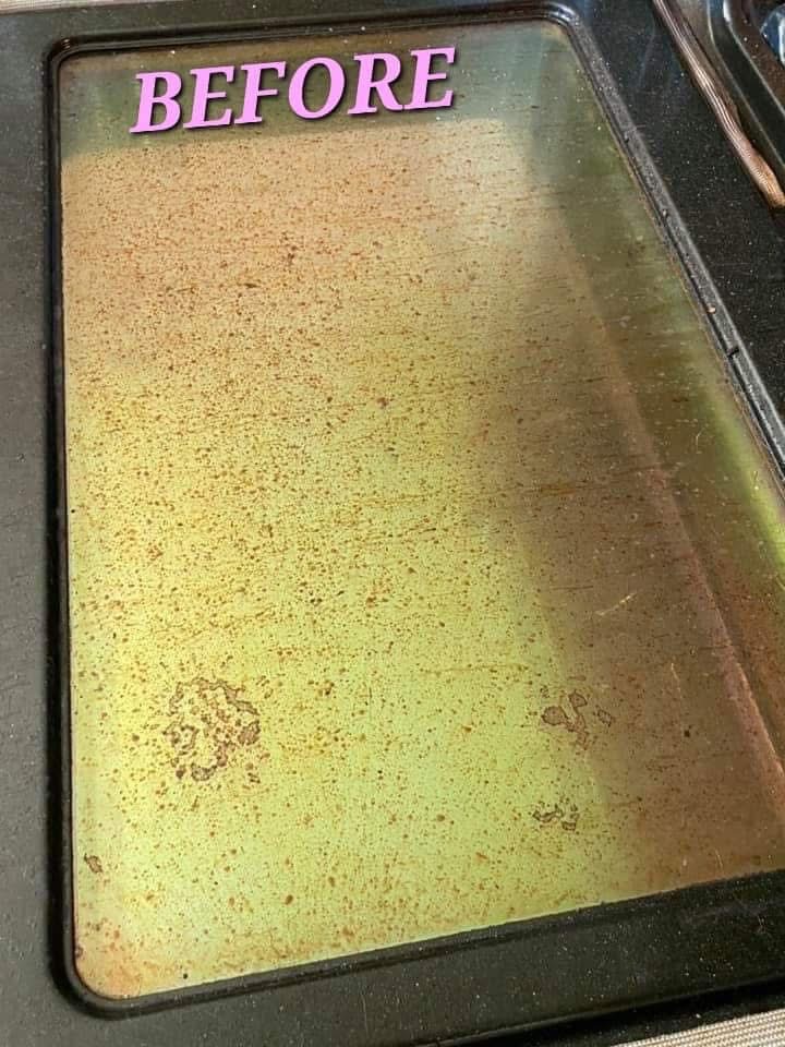 Oven door glass — Before